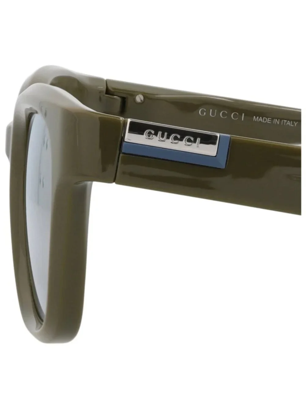 New Gucci Women's Sunglasses Square Rectangle Injection Frame Mens Green Green